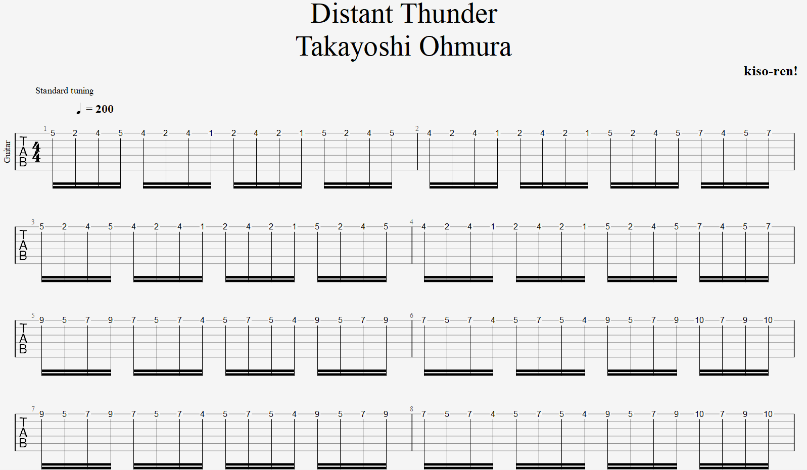 Full Pickinfg Distant Thunder / 大村孝佳 Takayoshi Ohmura フルピッキング練習【Guitar Picking Vol.37】【PART TAB】Distant Thunder / Takayoshi Ohmura 大村孝佳 フルピッキングオルタネイト練習【Guitar Picking Vol.37】
