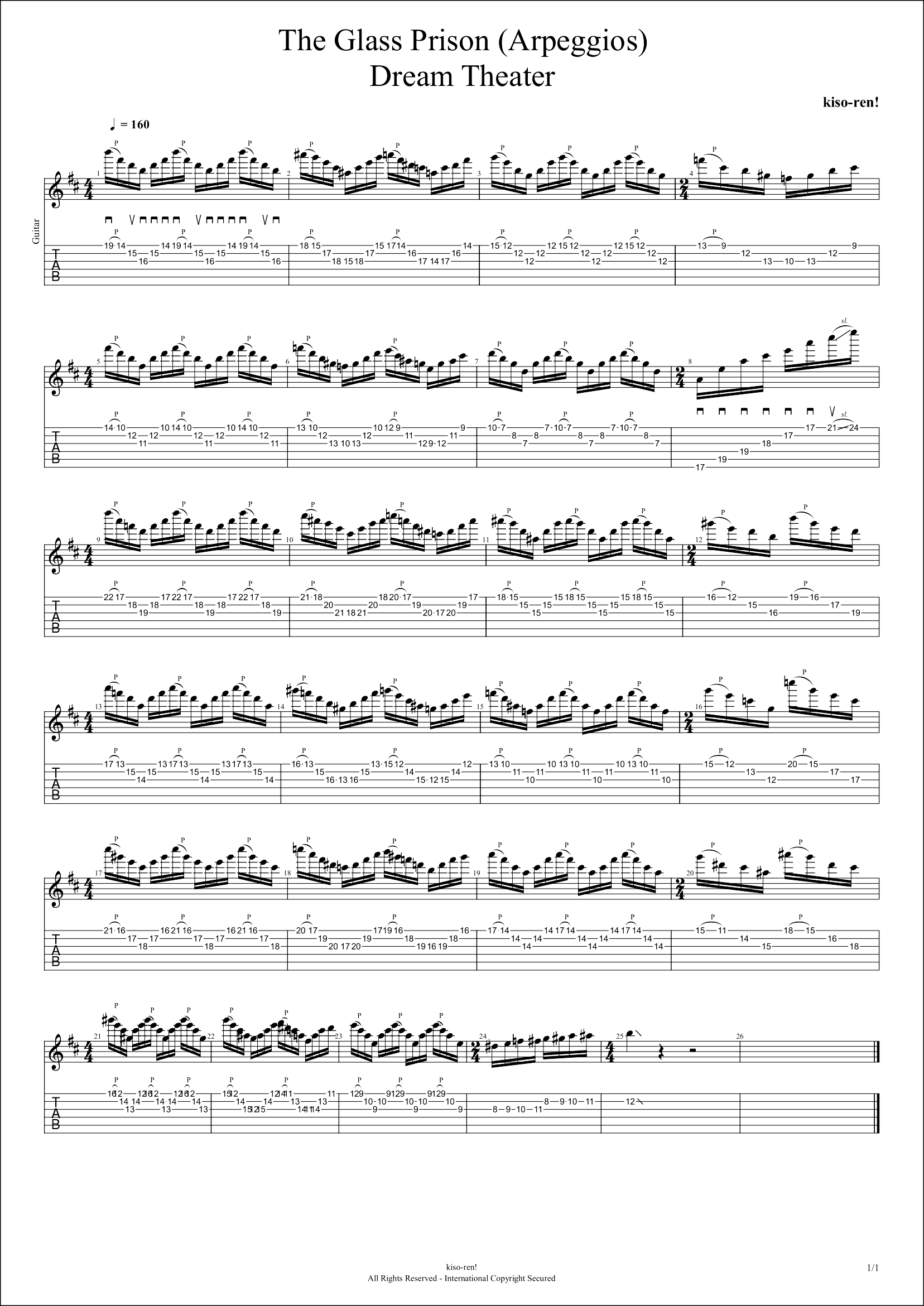 【TAB】The Glass Prison /  Dream Theater John Petrucci Sweep Arpeggios Practice グラスプリズン ペトルーシ スウィープ練習 【Guitar Sweep Vol.14】