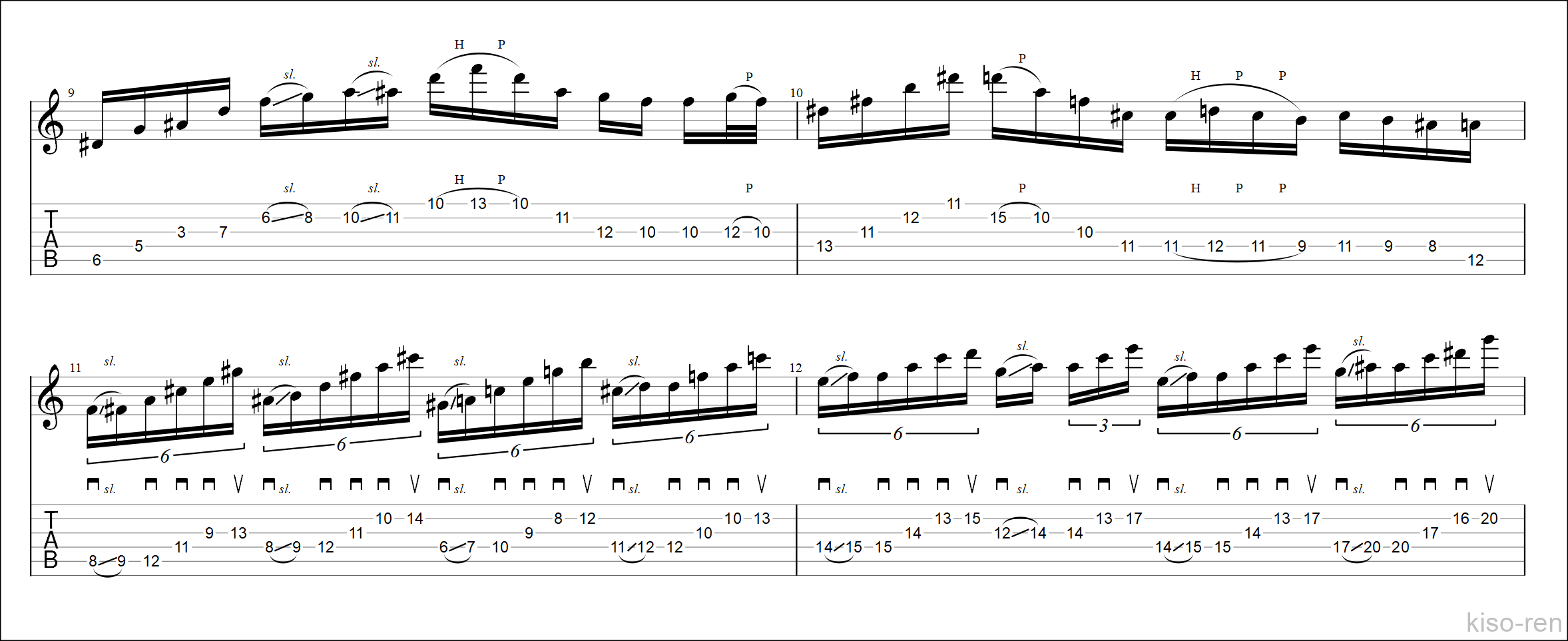 【TAB】Unity / Richie Kotzen Slow Guitar Fusion Lick Practice ユニティ リッチー･コッツェン スウィープ ピッキング基礎練習ゆっくり【Guitar Picking Vol.61】