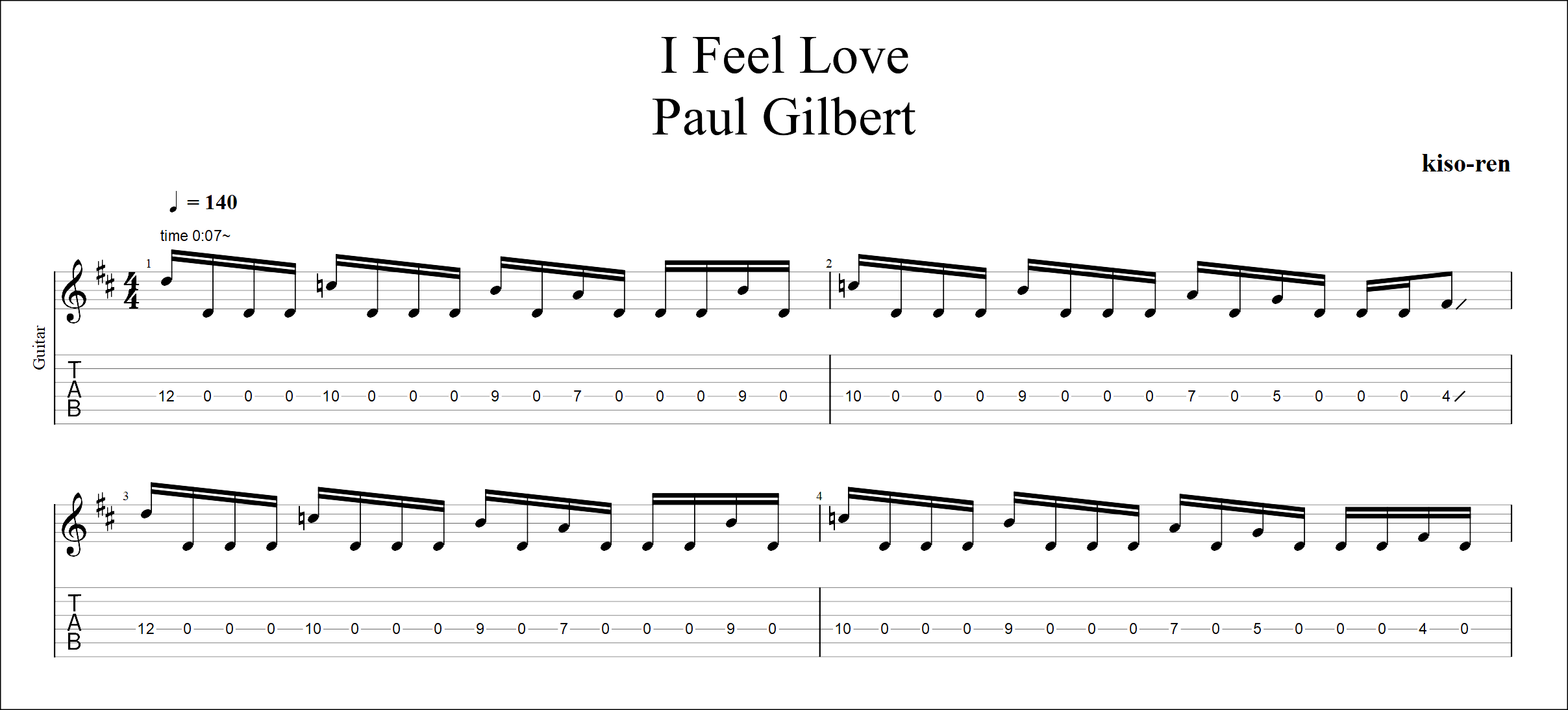 I Feel Love / Paul Gilbert Picking ギター ポール･ギルバート アイフィール ラブ ピッキング練習【Guitar Picking Vol.66】