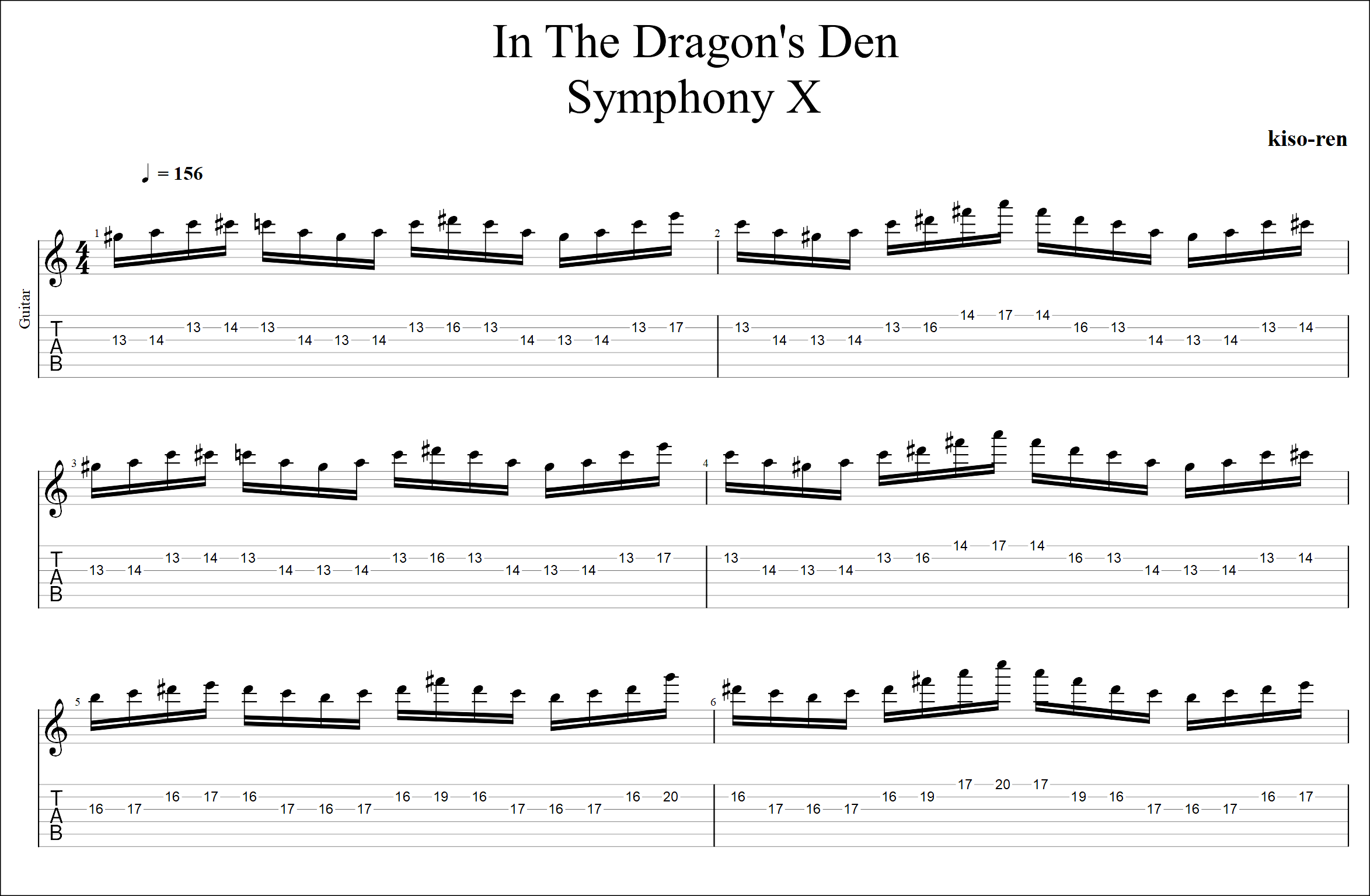 【Part TAB】In The Dragon's Den / Symphony X Guitar Solo Slow Practice Michael Romeo シンフォニーX マイケルロメオ イン･ザ･ドラゴン デン ピッキング基礎練習ゆっくり【Guitar Picking Vol.65】