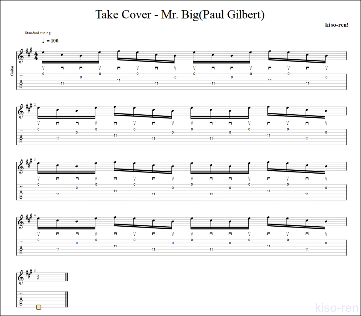 【TAB】TAKE COVER - Mr. Big(Paul Gilbert)Guitar Arpeggios Lesson ポール･ギルバート 激ムズアルペジオ練習【Practice TAB】