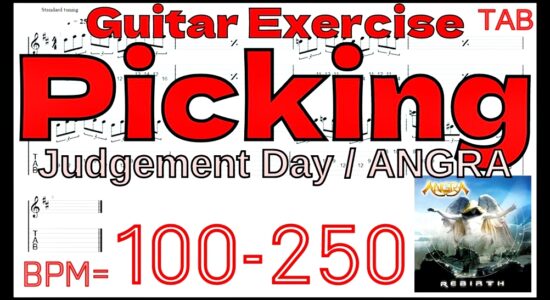 【Guitar Picking Exercise】JUDGEMENT DAY / ANGRA TAB  Kiko Loureiro FULL PICKING ジャッジメントデイ アングラ キコ･ルーレイロ フルピッキング練習