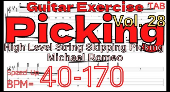 【Picking Vol.28】High Level String Skipping Picking / Michael Romeo マイケルロメオ スキッピング ピッキング基礎練習【Guitar ギターキソレン】