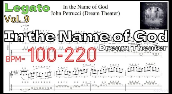 【TAB】In the Name of God Solo / Dream Theater Guitar Exercise TAB ドリームシアター ギターソロ レガート練習【Guitar Legato Vol.9】