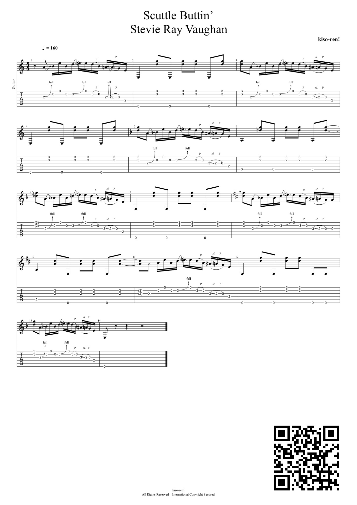 Scuttle Buttin吉他谱(gtp谱)_Stevie Ray Vaughan(SRV / S.R.V / 史蒂维-雷-沃恩)