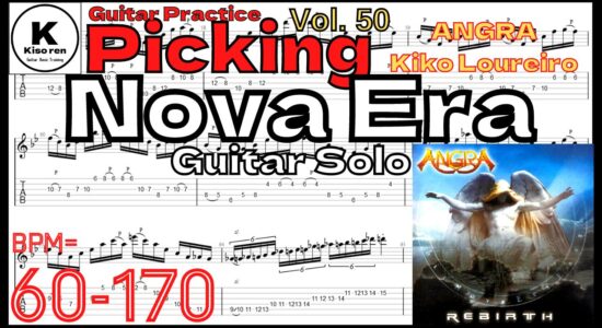【TAB】Nova Era / ANGRA Guitar Solo Practice ノヴァエラ ギターソロ練習 アングラKiko Loureiro【Guitar Picking Vol.50】