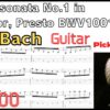 [TAB] Violin sonata No.1 in G minor, Presto - J.S. Bach BWV1001 Guitar Classic TAB バッハ ギターピッキング基礎練習【Guitar picking Vol.118】 #Bach #BWV1001 #guitar