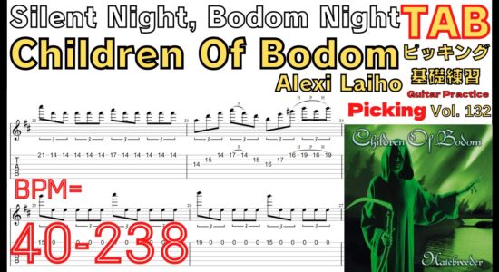 [TAB]Silent Night, Bodom Night / Children Of Bodom Alexi Laiho guitar picking  アレキシライホ速弾きギター チルボド ヘイトブリーダー サオレントナイト ボドムナイト【Guitar picking Vol.132】