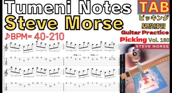 Tumeni Notes TAB / Steve Morse Guitar Picking ギター スティーブ･モーズ ピッキング基礎練習ゆっくり【Guitar picking Vol.160】